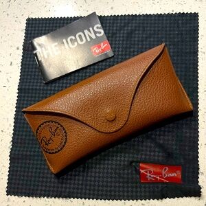 Ray-Ban Tan Leather Eyewear Case